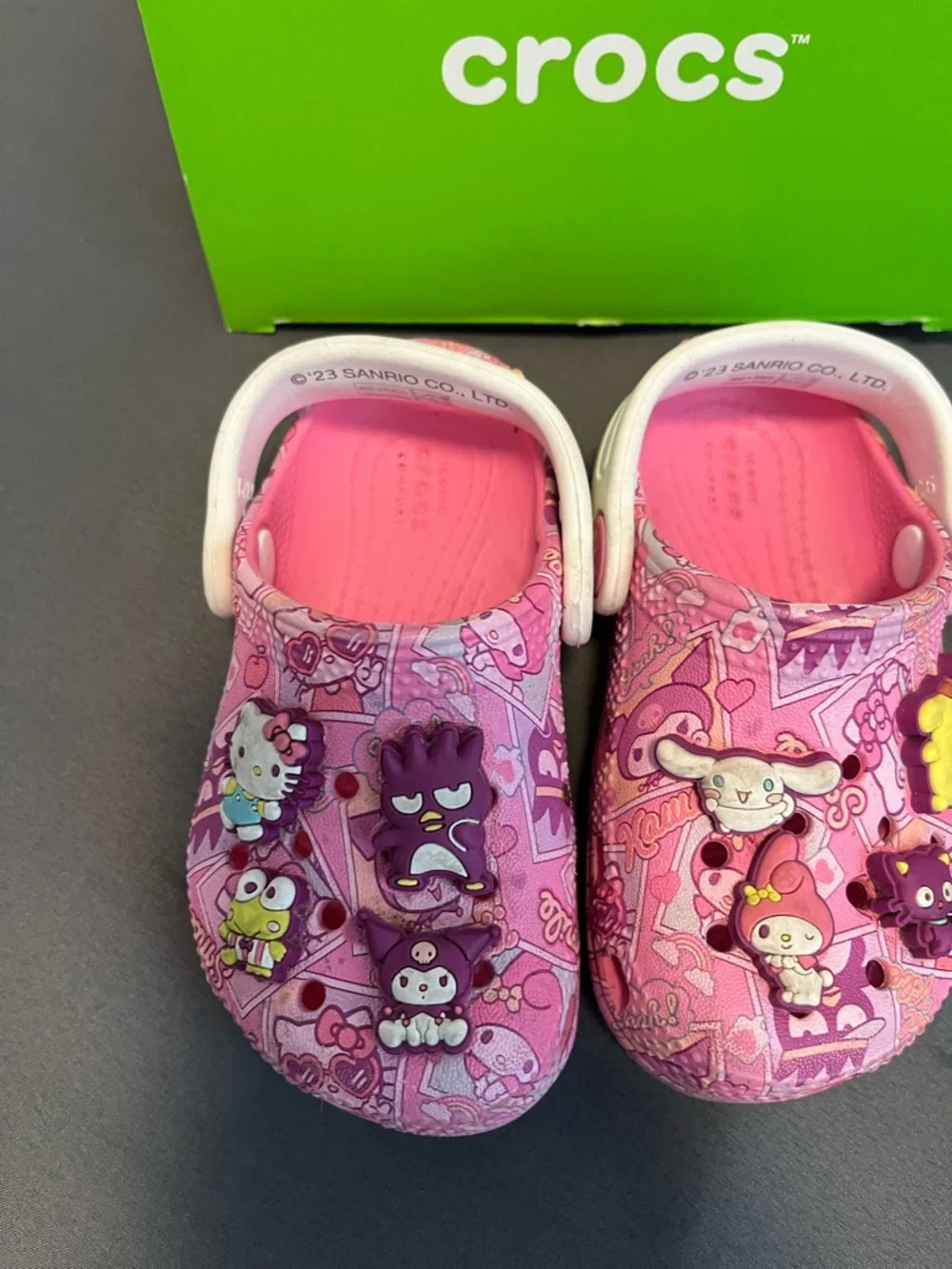 CROCS Pink Sanrio Pattern Clogs with Character Jibanyan & Friends - Picture 2 of 4